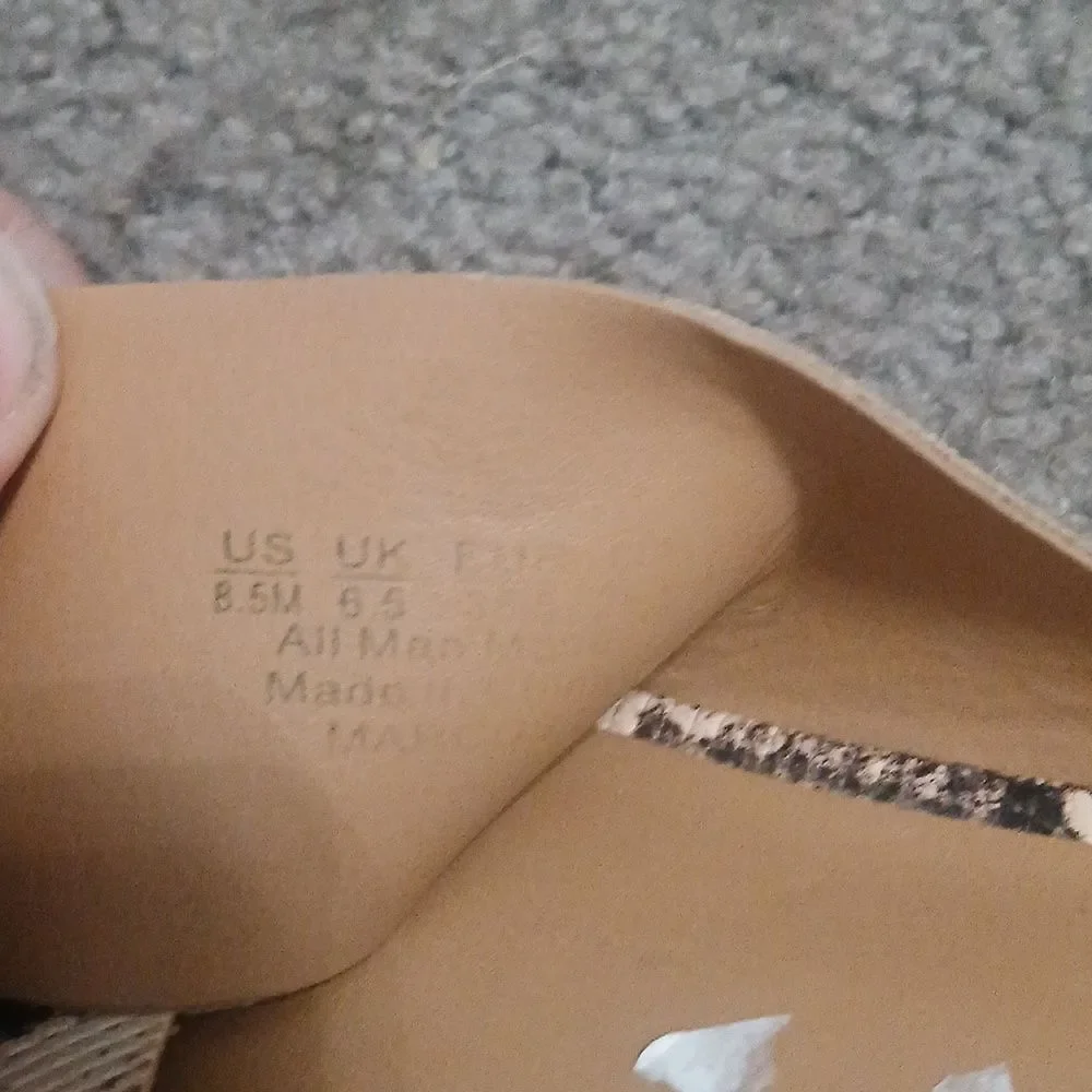 Franco Sarto Marcos snakeskin print slides sandals Sz 8.5 EUC - Picture 8 of 8